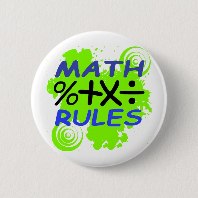 Chapa Redonda De 5 Cm Reglas de la matemáticas (Anverso)