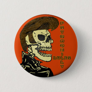Chapa Redonda De 5 Cm Reglas de Psychobilly