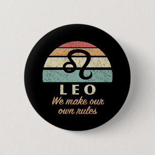 Chapa Redonda De 5 Cm Reglas divertidas de Leo Zodiac