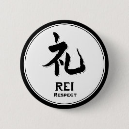 Chapa Redonda De 5 Cm REI respeto bushido virtud samurai kanji