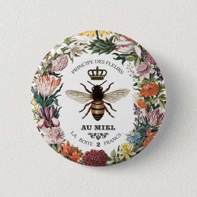 CHAPA REDONDA DE 5 CM REINA BOTÁNICA MODERNA (Anverso)