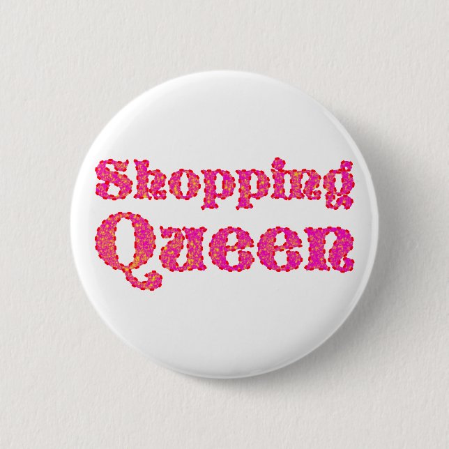 Chapa Redonda De 5 Cm reina de compras (Anverso)