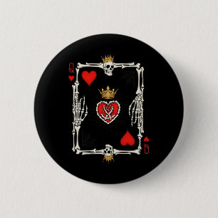 Chapa Redonda De 5 Cm Reina De Corazones De Halloween Del Día De San Val