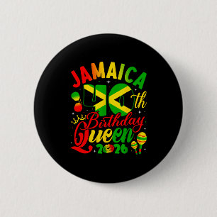 Chapa Redonda De 5 Cm Reina de cumpleaños 40 Jamaica Chica Partido coinc