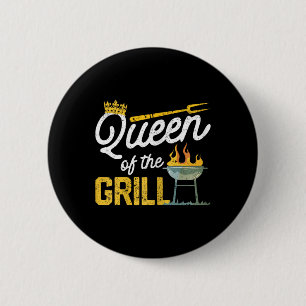 Chapa Redonda De 5 Cm Reina De La Parrilla Graciosa Carne Ahumada Bbq Fu