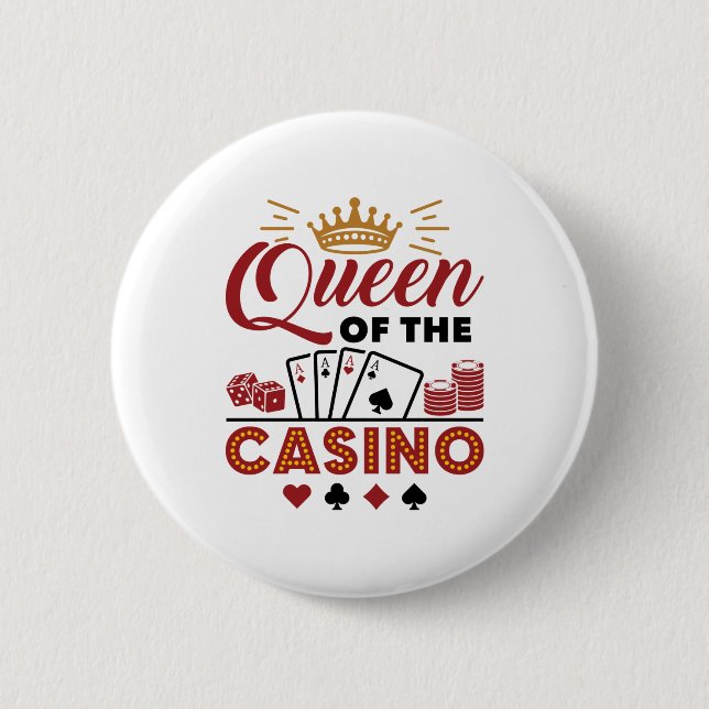 Chapa Redonda De 5 Cm Reina de los juegos de azar de Casino Vegas (Anverso)