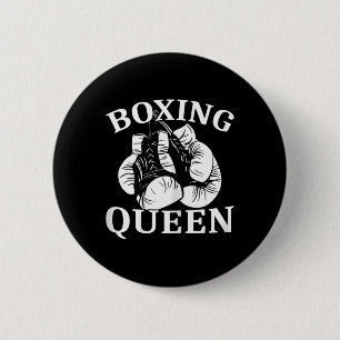 Chapa Redonda De 5 Cm Reina del boxeo femenino luchadora de kickboxing