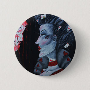 Chapa Redonda De 5 Cm Reina Roja de Corazones Alice Wonderland Arte Fant