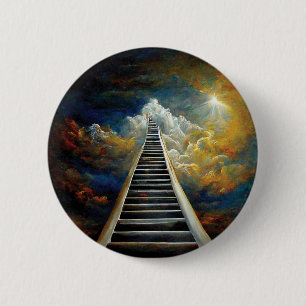 Chapa Redonda De 5 Cm Religion and Afterlife Painting Stairway To Heaven