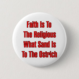 Chapa Redonda De 5 Cm Religión de la avestruz