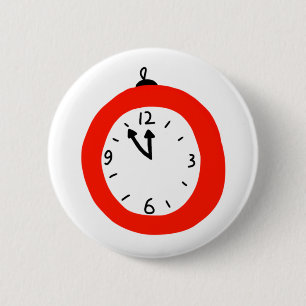 Chapa Redonda De 5 Cm reloj blanco negro diseño abstracto taquilla de ca