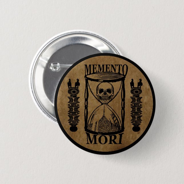 Chapa Redonda De 5 Cm reloj de arena memento mori (Anverso y reverso)