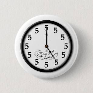 CHAPA REDONDA DE 5 CM RELOJ DE LAS CINCO