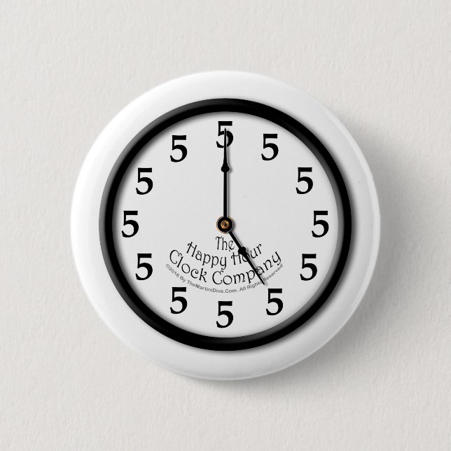CHAPA REDONDA DE 5 CM RELOJ DE LAS CINCO (Anverso)