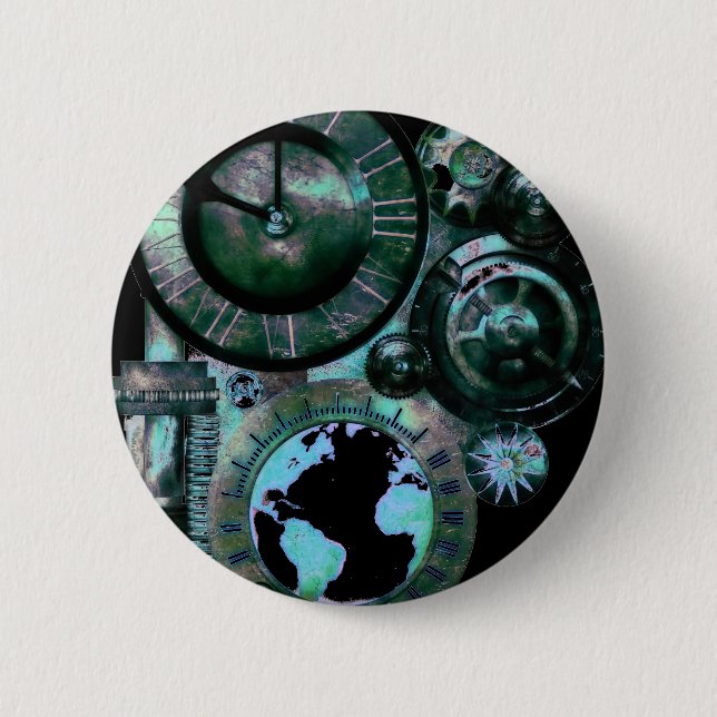 Chapa Redonda De 5 Cm Reloj de Steampunk (Anverso)