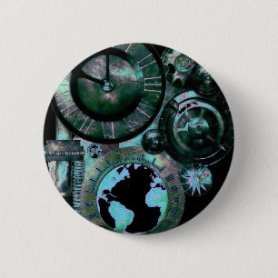 Chapa Redonda De 5 Cm Reloj de Steampunk