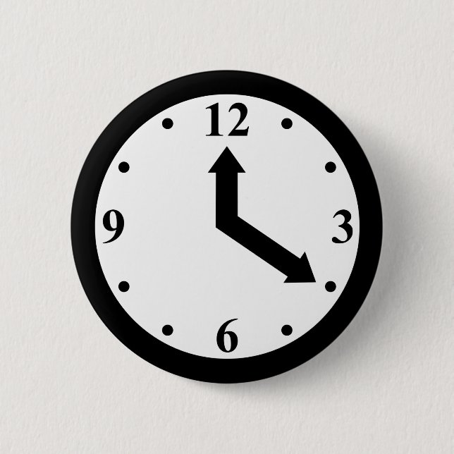 Chapa Redonda De 5 Cm Reloj negro (Anverso)