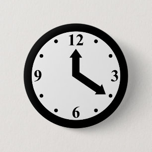Chapa Redonda De 5 Cm Reloj negro