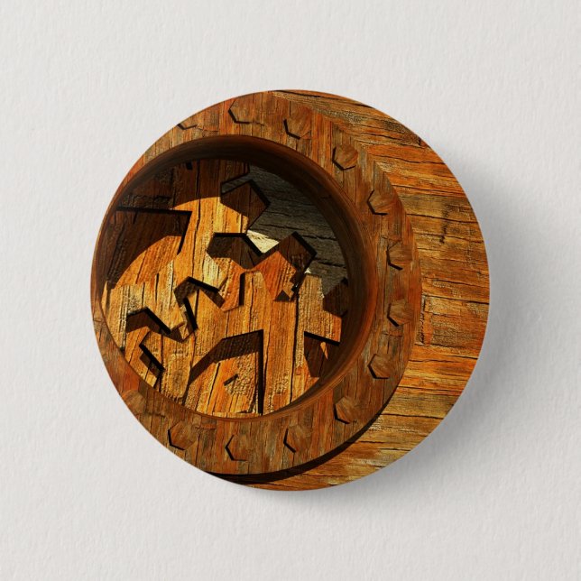 Chapa Redonda De 5 Cm relojería de madera (Anverso)