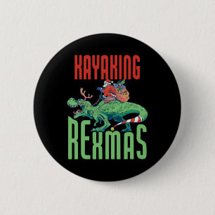 Chapa Redonda De 5 Cm Remo en kayak Rexmas T-rex Dinosaurio Navidad Vaca