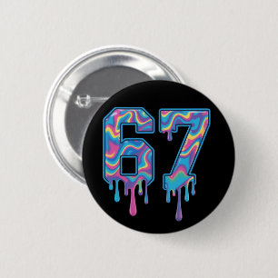 Chapa Redonda De 5 Cm Remolino Seis Siete Goteo 6 7 Meme Gen Alpha jerga