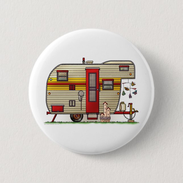 Chapa Redonda De 5 Cm Remolque de campista de Yellowstone (Anverso)