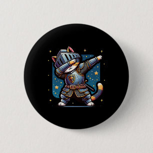 Chapa Redonda De 5 Cm Ren Faire Medieval Knight Dabbing Cat Kitten Funny