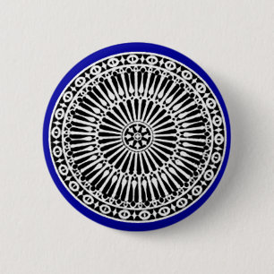 Chapa Redonda De 5 Cm RENAISSANCE Decoración arquitectónica azul blanco