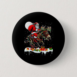 Chapa Redonda De 5 Cm Rendero de mula Santa Riding Xmas Granja amante de