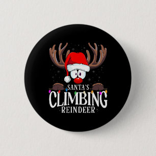 Chapa Redonda De 5 Cm Renos trepadores de Santa Navidad coincidentes X-m