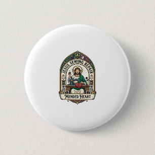 Chapa Redonda De 5 Cm Reparación de costura de Jesús Corazón remendado R