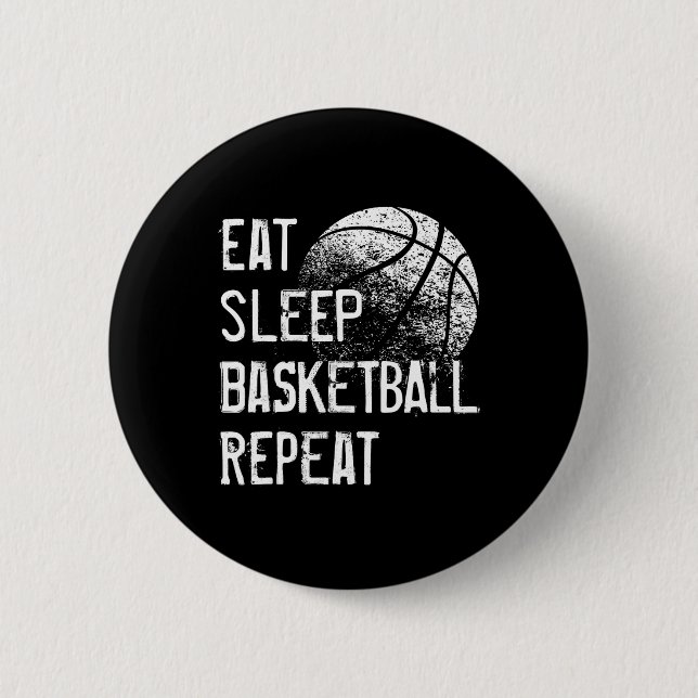Chapa Redonda De 5 Cm Repetición de básquetbol para dormir para hombres  (Anverso)