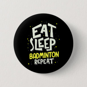 Chapa Redonda De 5 Cm Repetir insignia de sueño - jugador de bádminton