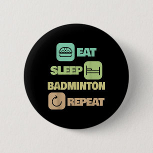 Chapa Redonda De 5 Cm Repetir insignia de sueño - jugador de bádminton