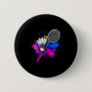 Chapa Redonda De 5 Cm Reproductor de Badminton de lanzadera de fondo col