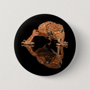 Chapa Redonda De 5 Cm Reptile pequeño con lámina corta con reflexión