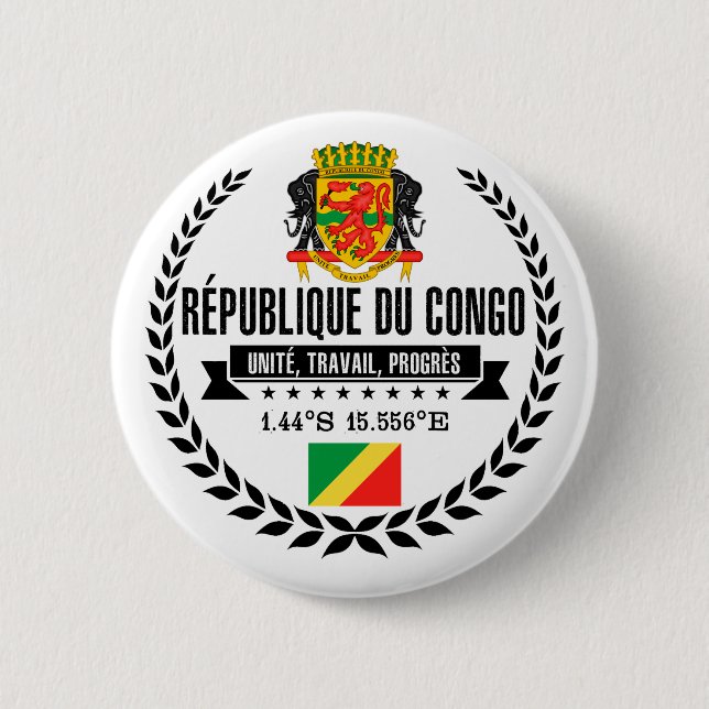 Chapa Redonda De 5 Cm República de Congo (Anverso)