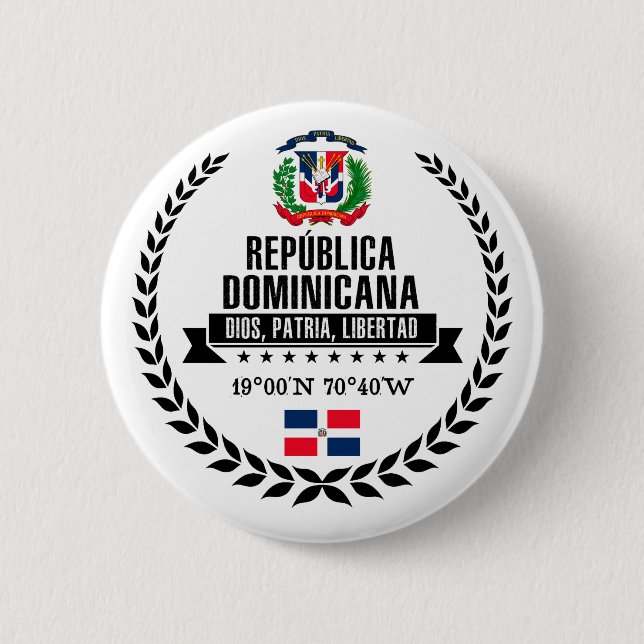 Chapa Redonda De 5 Cm República Dominicana (Anverso)