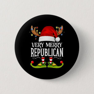 Chapa Redonda De 5 Cm Republicano de Navidad muy divertida coincidente c