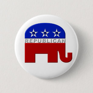 Chapa Redonda De 5 Cm Republicano-Elefante