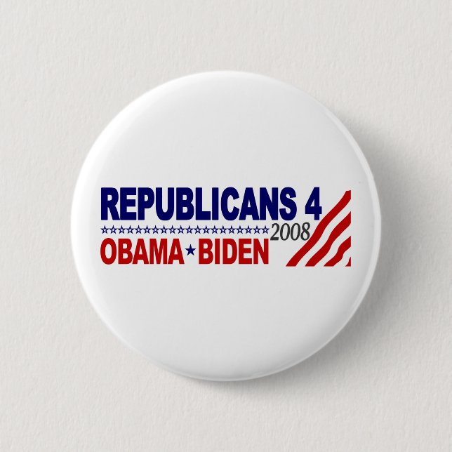 Chapa Redonda De 5 Cm Republicanos 4 Obama Biden (Anverso)