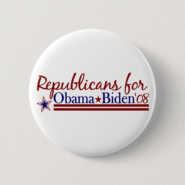Chapa Redonda De 5 Cm Republicanos para Obama Biden (Anverso)