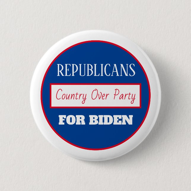 Chapa Redonda De 5 Cm Republicanos por Joe Biden, país por Fiesta (Anverso)