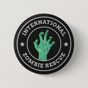 Chapa Redonda De 5 Cm Rescate internacional del zombi
