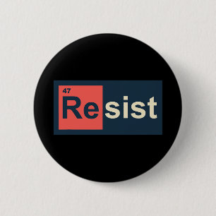 Chapa Redonda De 5 Cm Resist 47 Tabla periódica Anti Trump