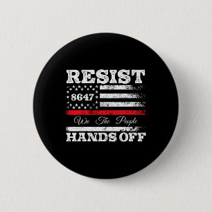 Chapa Redonda De 5 Cm Resist Hands Off 86 47 Ee.Uu. Bandera Estadouniden