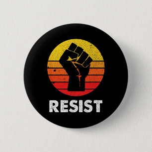Chapa Redonda De 5 Cm Resist Retro Vintage Mujeres feministas anarquista