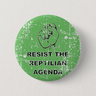 Chapa Redonda De 5 Cm Resist The Reptilian Agenda