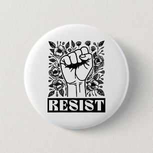 Chapa Redonda De 5 Cm Resistir a la floral anti Trump Protesta política