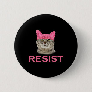 Chapa Redonda De 5 Cm Resistir a la protesta de Gorra de gatos